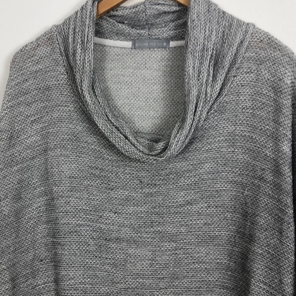 Olivia Moon cowl neck gray hi low sweater sz med - Picture 4 of 5